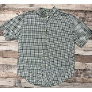 Eddie Bauer Men’s Gingham Hiking Outdoors Camping Lake Summer Short Sleeve Shirt